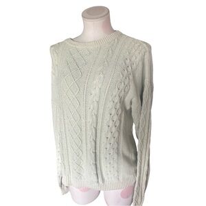 Vintage 90's BD Baggies Silk/cotton Cable Knit sweater. - mint green- Small